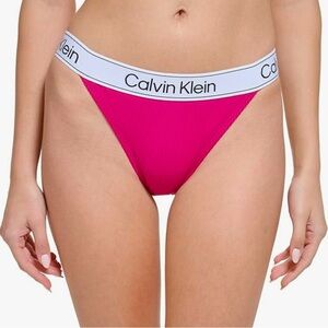 Brand New with Tags, Calvin Klein Swimwear, Fuschia Ribbed Bikini Bottoms, SZ M
